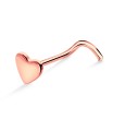 Heart Silver Curved Nose Stud NSKB-1213